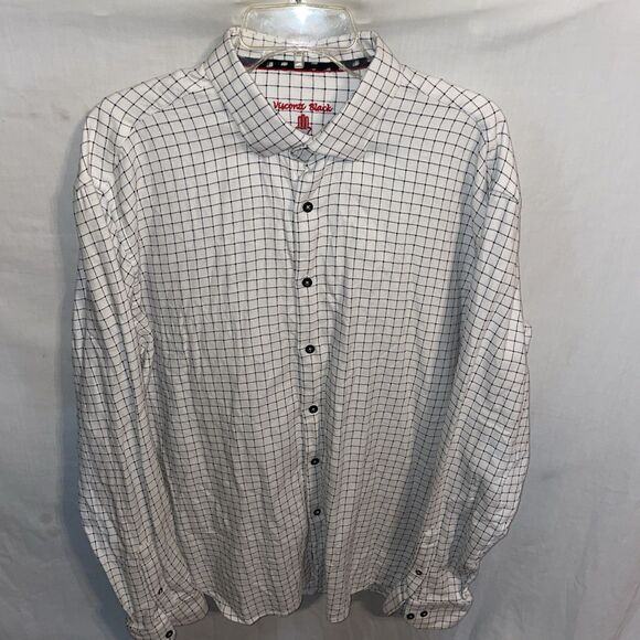 Visconti Black Men’s Dress Shirt Size XL White Striped Going Out Party Fun - Picture 1 of 12